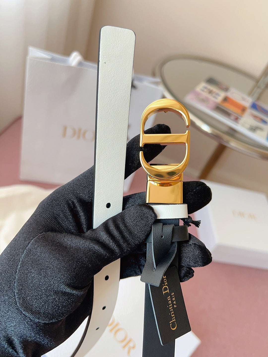 DIOR 25S BELT 20 MM IN BLACK CALFSKIN 618009