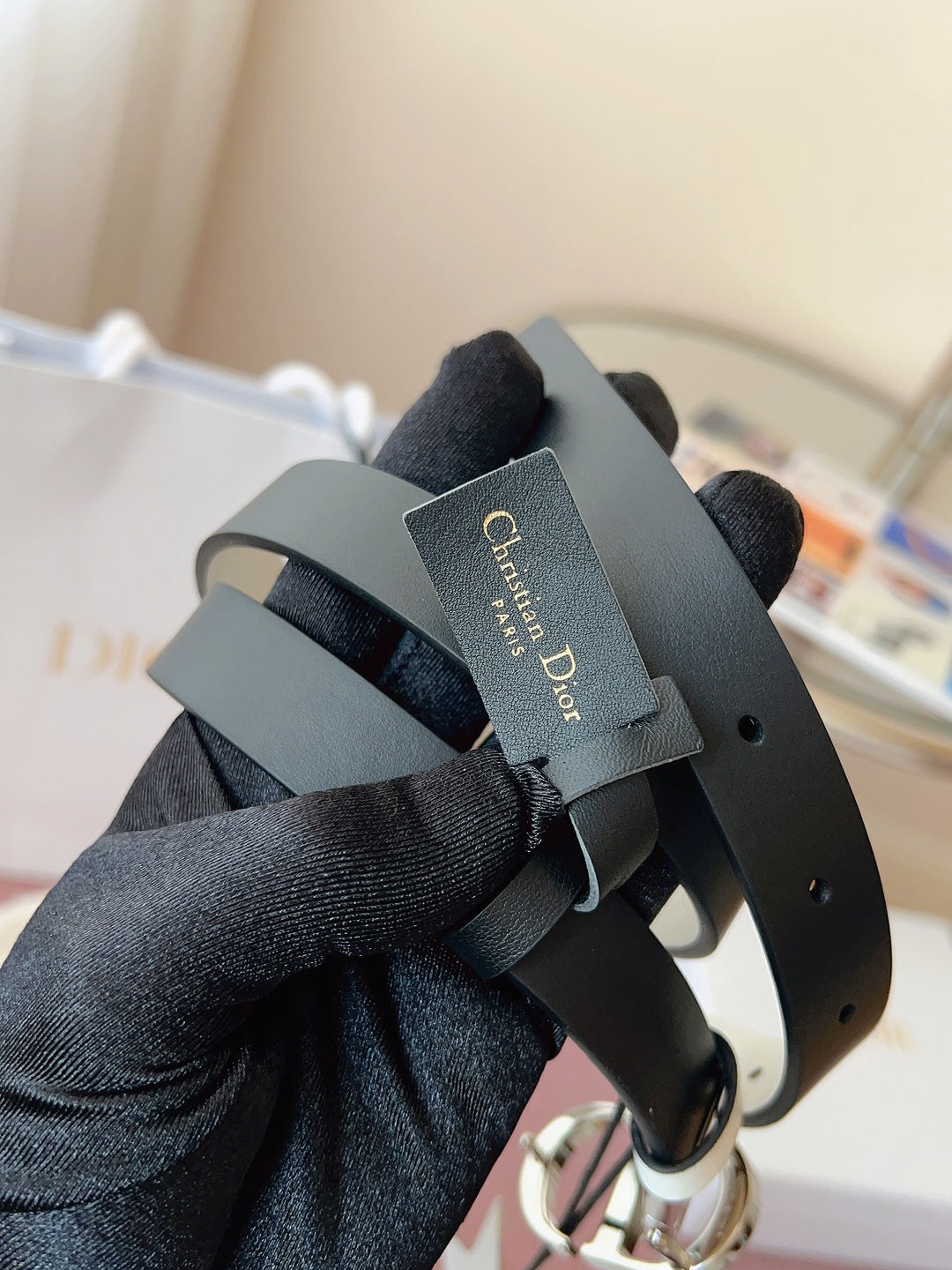 DIOR 25S BELT 20 MM IN BLACK CALFSKIN 618011