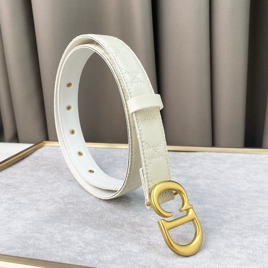 DIOR 25S BELT 30 MM IN CREAM WHITE CALFSKIN 564808