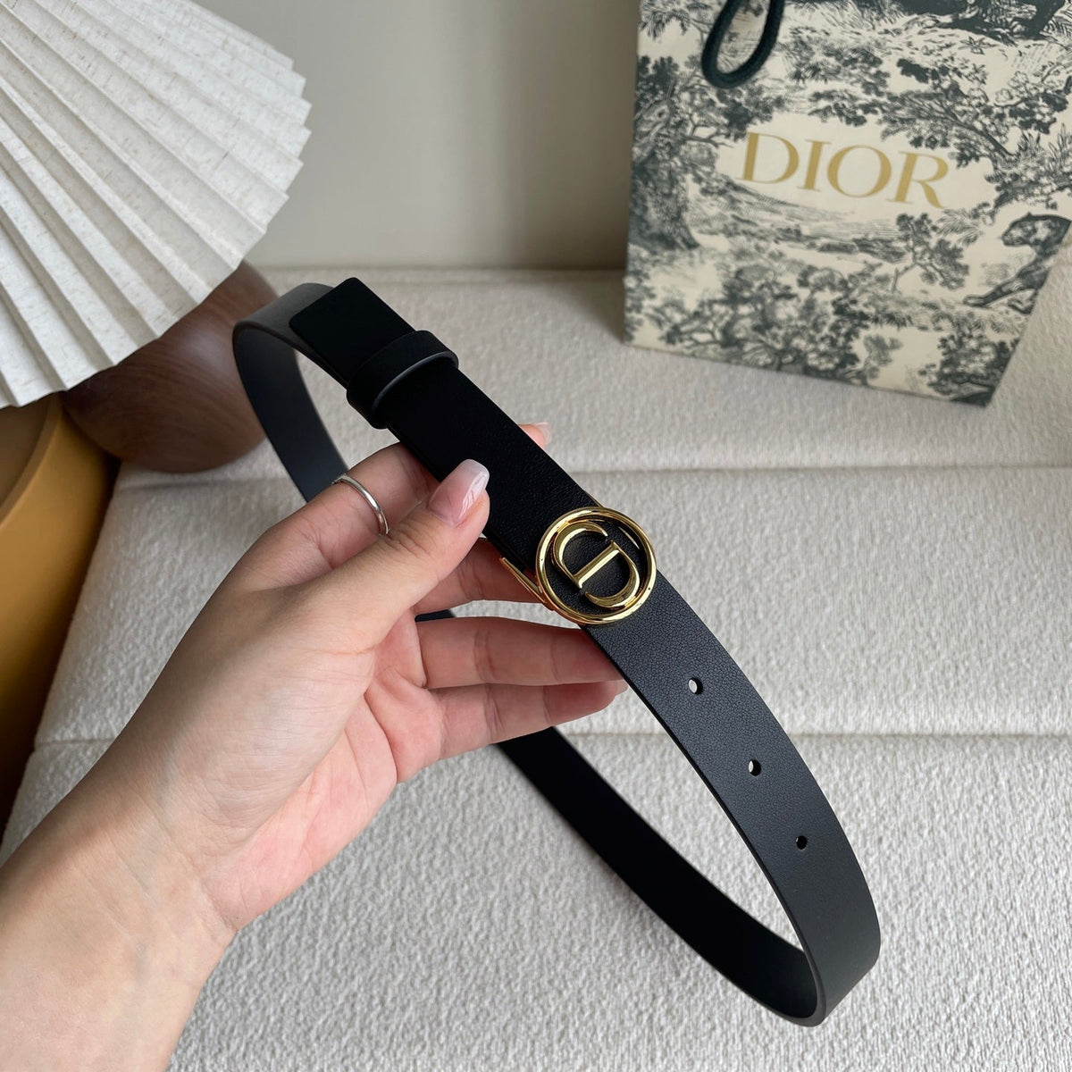 DIOR 25S BELT 25 MM IN BLACK CALFSKIN 572165
