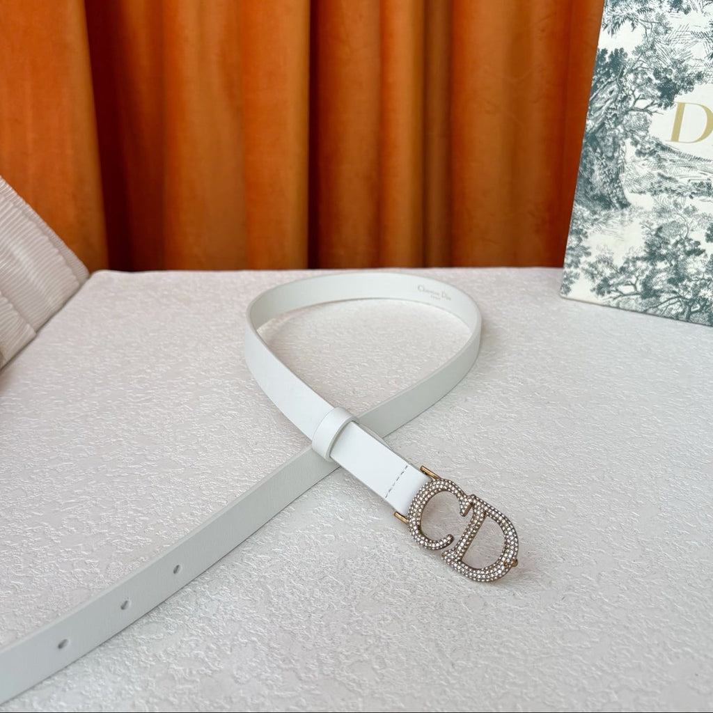 DIOR 25S BELT 20 MM IN WHITE CALFSKIN 595246